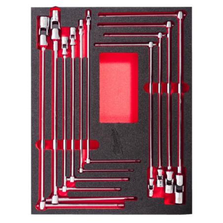 4932499295 - Module of T-handle socket wrenches with sliding handle, 7–18 mm (10 pcs.), foam insert