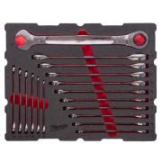 4932501872 - PACKOUT Drawer Ratchet Open-End Wrench Module, 8 - 27 mm (17 pcs.), foam insert