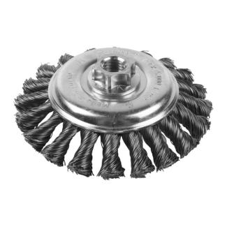 4932501746 - Szczotka druciana stożkowa M14, 115 x 12 mm, stal wiązana, 0,5 mm, do szlifierek 115 i 125 mm (1 szt.)