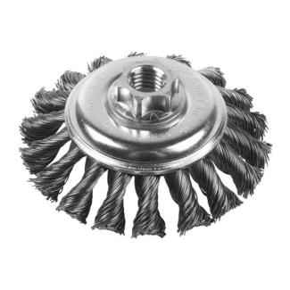 4932501744 - Szczotka druciana stożkowa M14, 100 x 12 mm, stal wiązana, 0,5 mm, do szlifierek 115 i 125 mm (1 szt.)