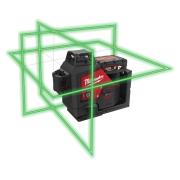 M123PLSKIT-401P - Laser zielony 3-płaszczyznowy 360°, 12 V, 4.0 Ah, w skrzyni PACKOUT, z akumulatorem i ładowarką, 4933499379