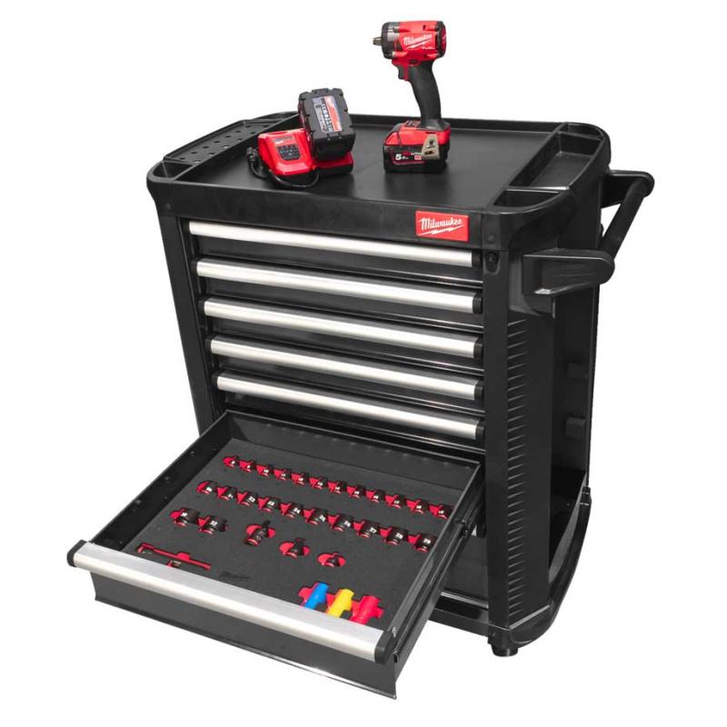4932500743 - Trolley 4932500742 with accessories, 10 modules, dark grey + 1/2" impact wrench