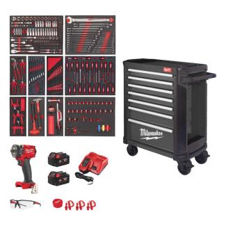 4932500743 - Trolley 4932500742 with accessories, 10 modules, dark grey + 1/2" impact wrench
