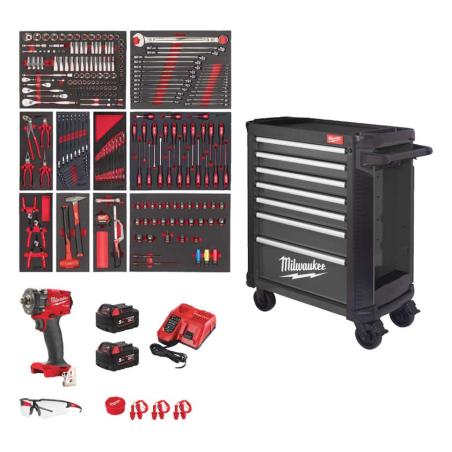 4932500743 - Trolley 4932500742 with accessories, 10 modules, dark grey + 1/2" impact wrench