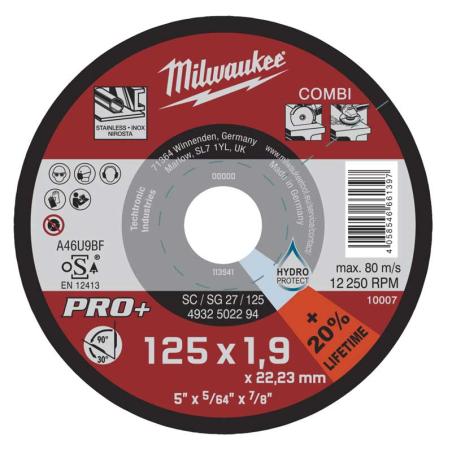 4932502294 - Tarcza do cięcia i szlifowania metalu płaska PRO+ Combi, 125 x 1,9 x 22,23 mm (1 szt.)